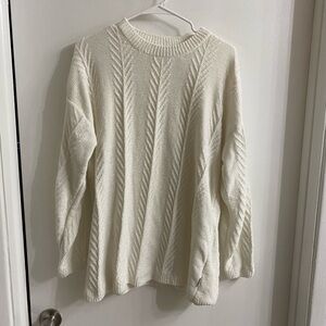 *Orvis women’s cable knit white sweater size XL